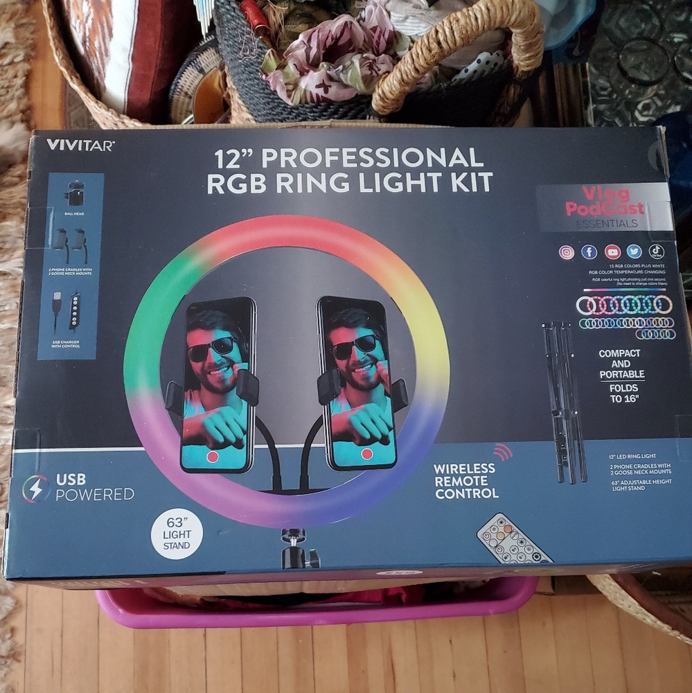 VIVITAR 12 " PROFESSIONAL RGB RING LIGHT KIT. - Picture 5 of 5